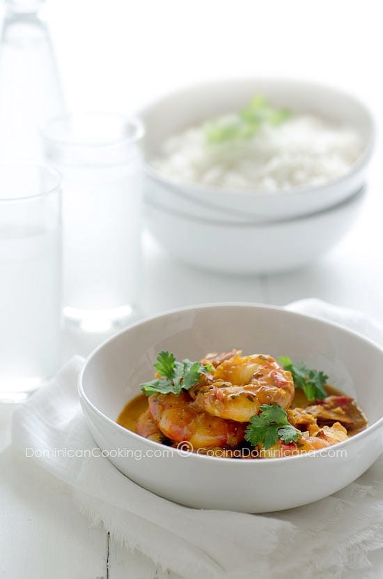 Shrimp with coconut and ginger