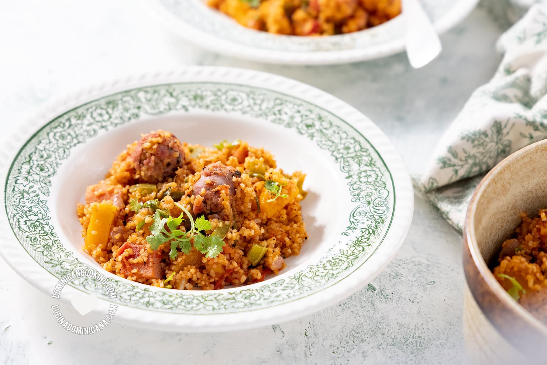 Plato de Locrio de trigo con longaniza