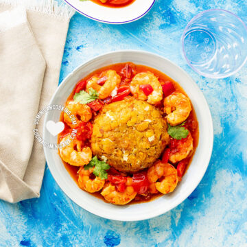 Camarofongo (mofongo de camarones).