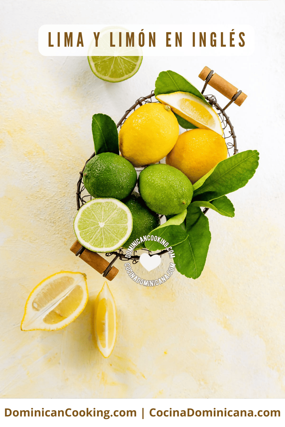 Lima y limón en inglés.