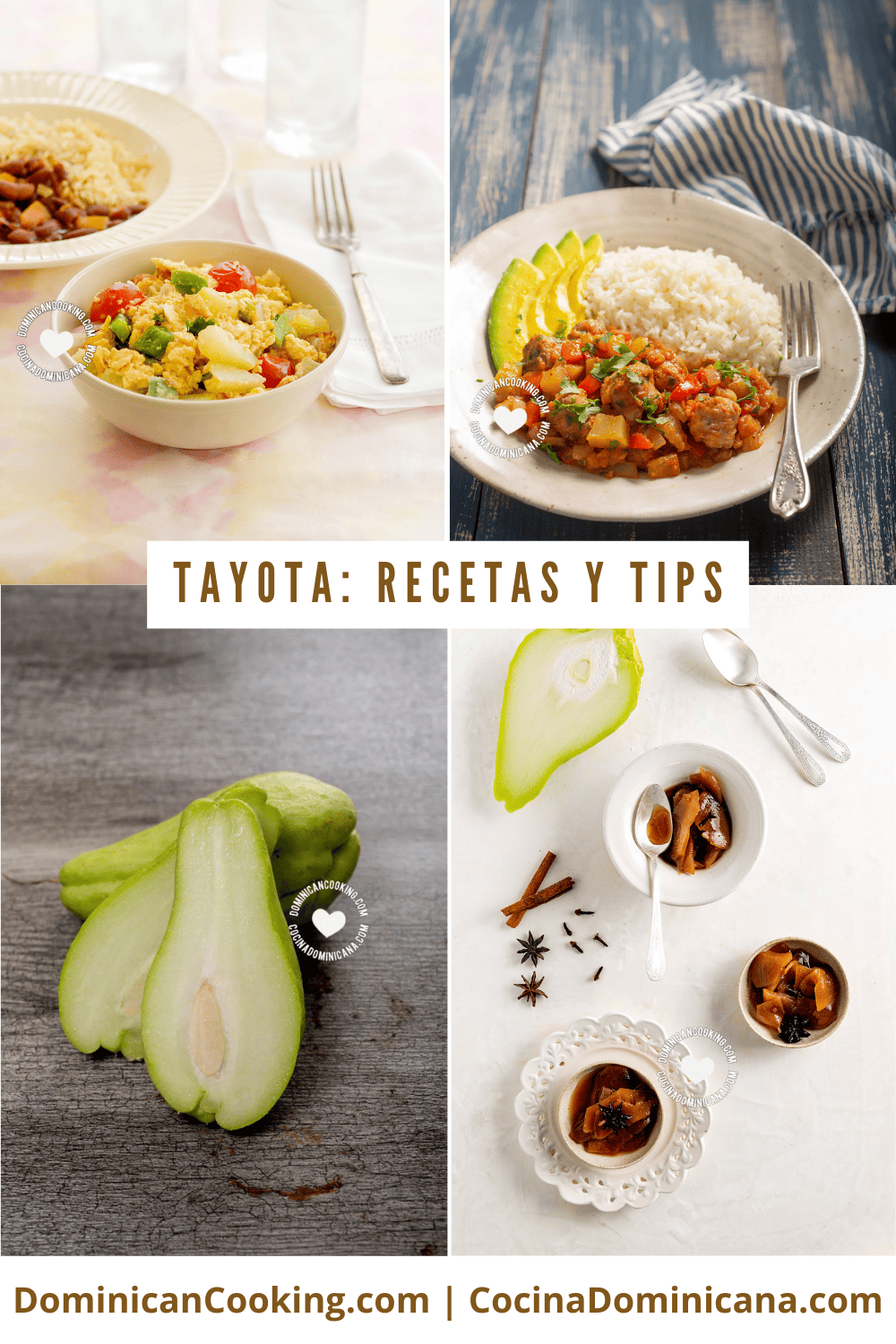 Tayota (chayote) recipes.