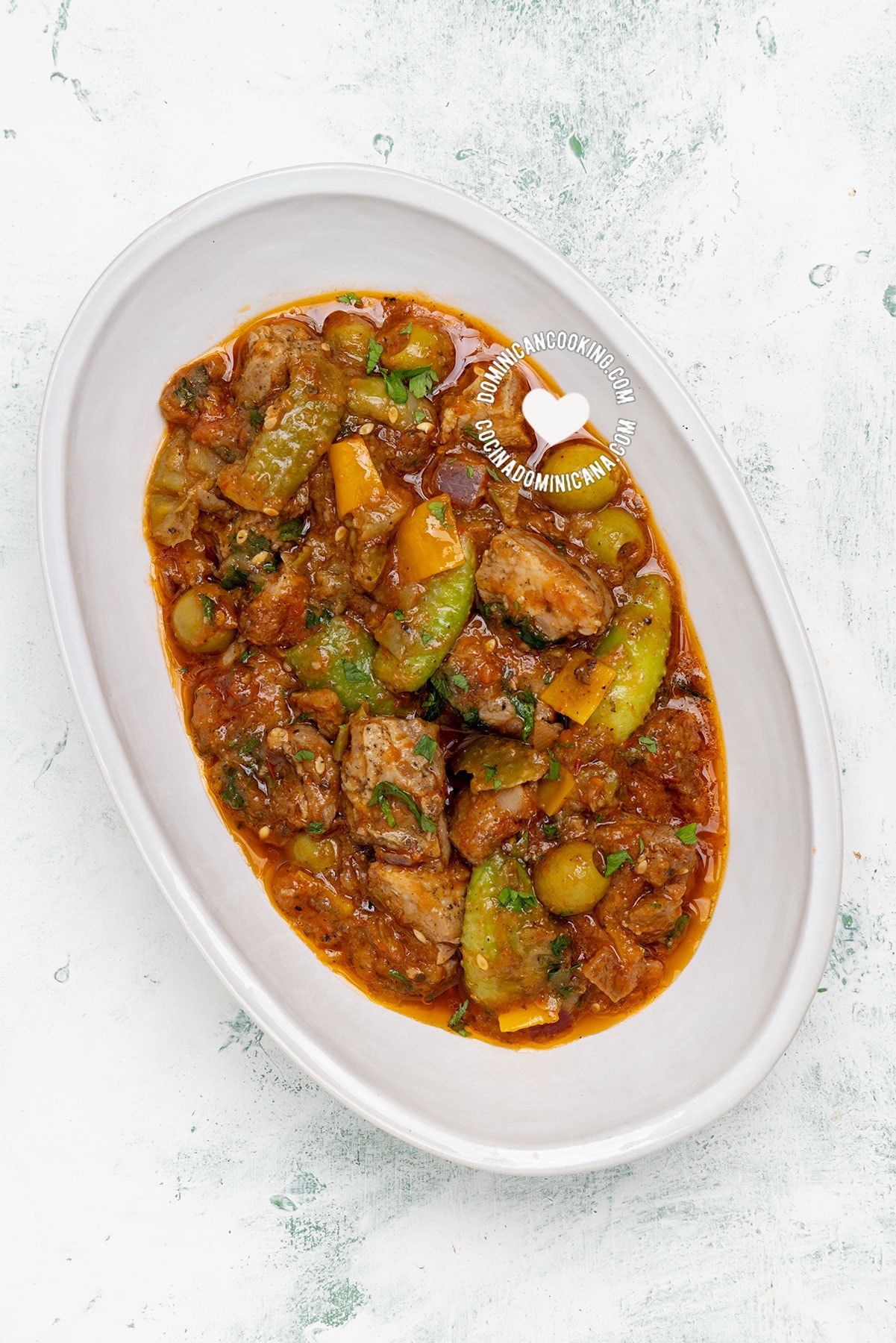 Pepino silvestre con cerdo guisado.