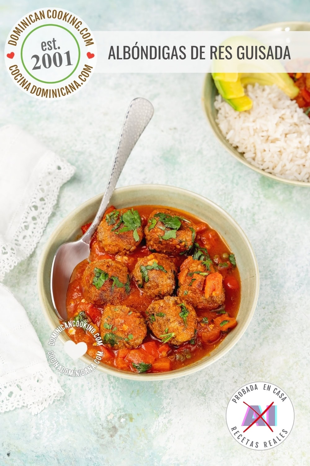 Receta de albondigas de res guisada.