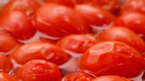 Hirviendo los tomates.