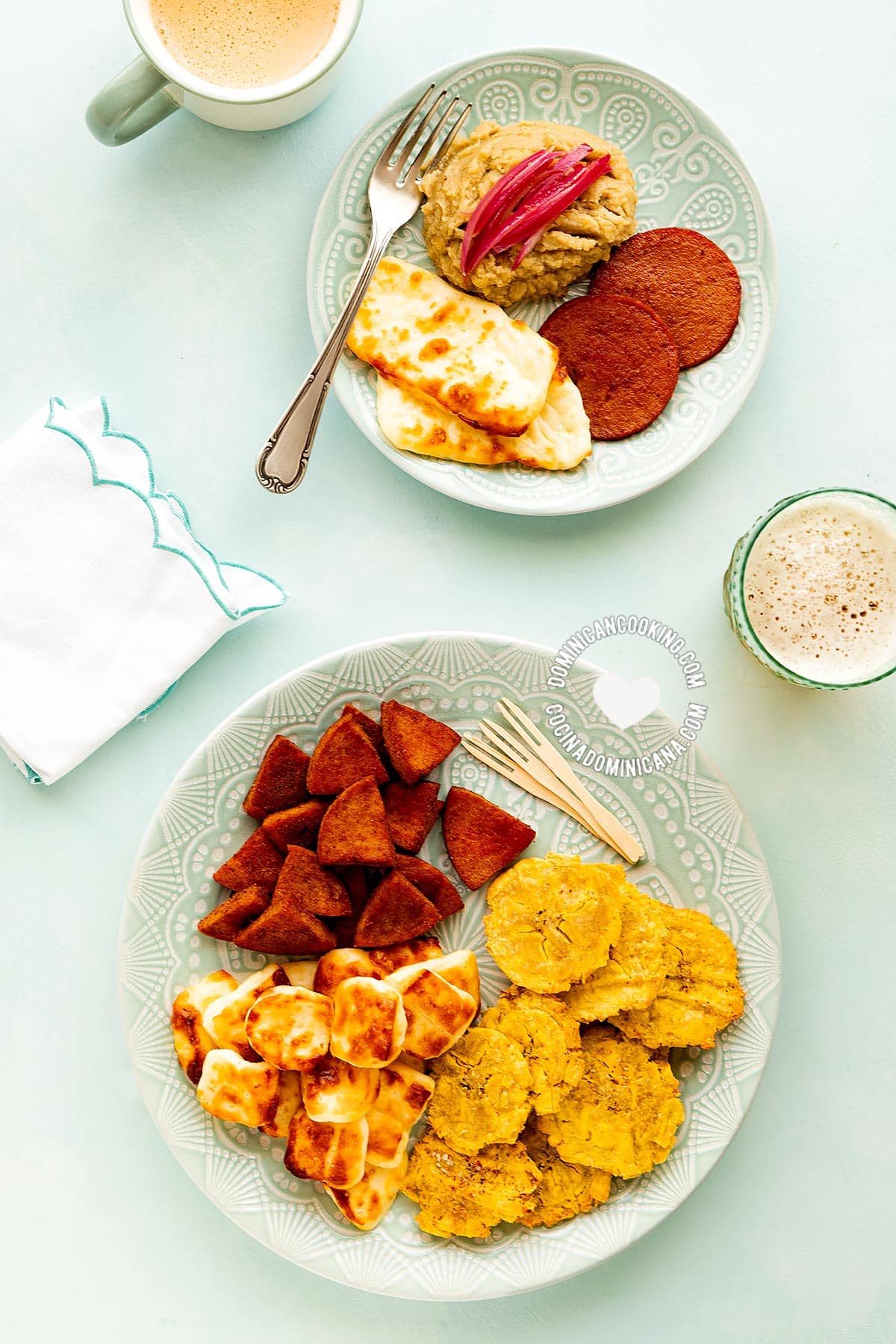 Queso de freir y salami dominicano al air fryer.