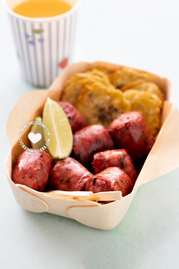 Air fryer Dominican sausage.