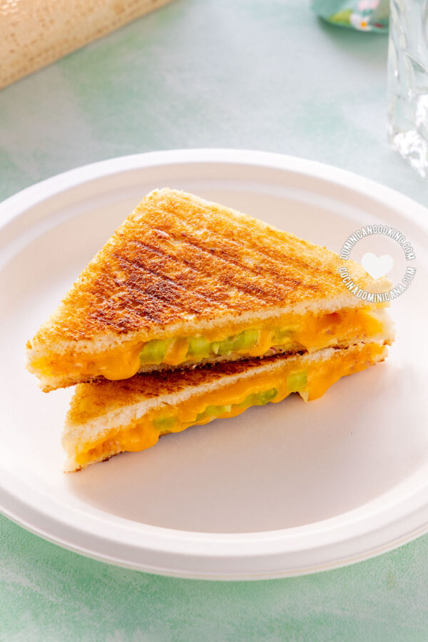 Sandwich derretido de queso.