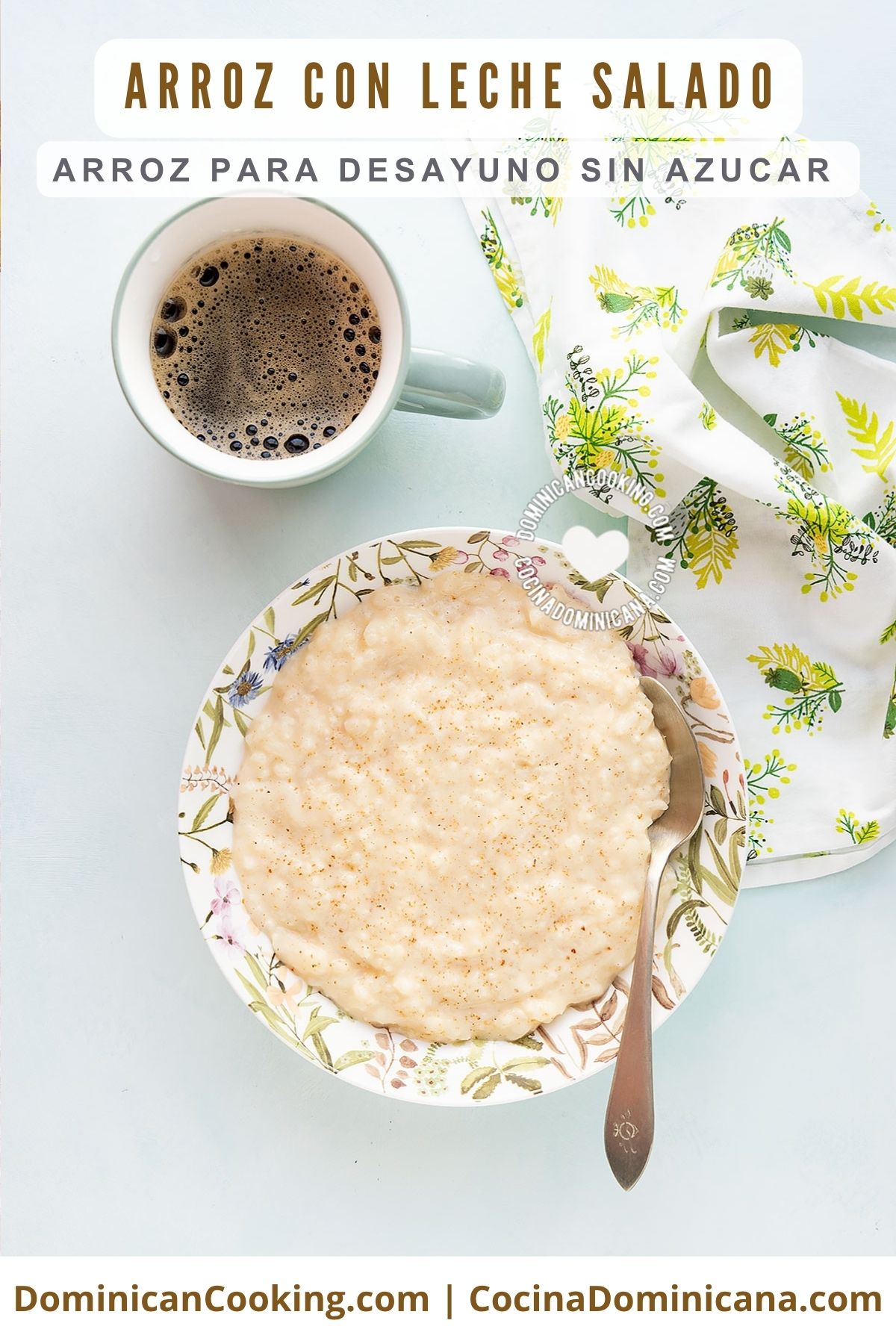 Arroz con leche salado.