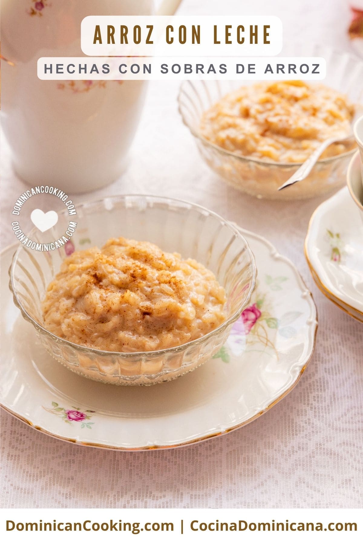 Arroz con leche con arroz blanco sobrante.