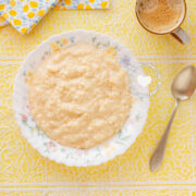 Arroz con leche salado.
